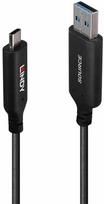 USB Kabelis - LINDY USB 3.2 Type A į C Laidas, Hibridinis, M/M, 5Gbps, 10 m, Juodas