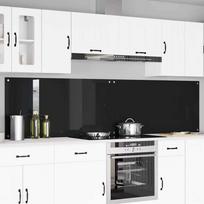 Virtuvės atbraila 2 pcs Juoda 120 x 60 cm grūdintas stiklas