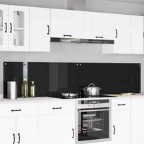 Virtuvės atbraila 2 pcs Juoda 120 x 50 cm grūdintas stiklas