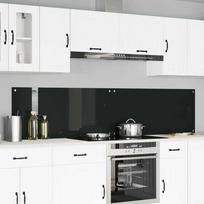 Virtuvės atbraila 2 pcs Juoda 110 x 50 cm grūdintas stiklas