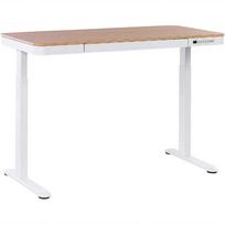 Beliani elektra reguliuojamas rašomasis stalas KENLY, ruda/balta, 120 cm, 60 cm, su USB jungtimi