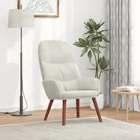 Fotelis Poilsio krėslas, kreminės baltos spalvos, aksomas
