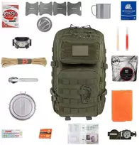Išgyvenimo kuprinė 36 l su įranga – Brytzky Tactical Polygon Olive V2 | 72 val. krepšys | Evakuacijos krepšys | Bug Out krepšys