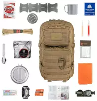 Išgyvenimo kuprinė 36L su įranga – Brytzky Tactical Polygon Coyote V2 | 72 val. krepšys | Evakuacijos krepšys | Išgyvenimo krepšys