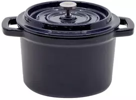 Emaliuotas ketaus mini puodas, mėlynas, 0,65 l.