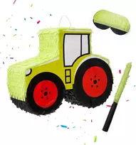Relaxdays Traktoriaus piñata su lazda ir kauke