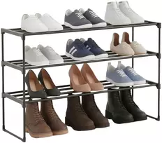 Relaxdays Metalinis batų stovas su plastikinėmis lentynomis