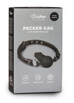 Kamuolinis Gagas EasyToys Knebel-Ball Gag su silikoniniu dildės tipo antgaliu, silikoninė dildo, reguliuojamas dirželis, fetišo aksesuaras