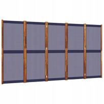 Tamsiai mėlynas sodo paravanas 350x180 cm, akacijos mediena, textilene
