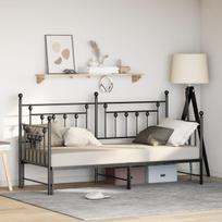 Dienos lovos rėmas su ištraukiamu loveliu Juodas 75x190 cm Plienas