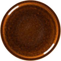 Rakstone plokščias lėkštė 16 cm, gintaro spalvos