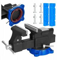 Geko stalo vice G02307 150 mm, 360° sukimas, 12 kg, ketaus, 4 tvirtinimo varžtai, kieti, briaunoti žandikauliai, anvil