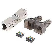 Lanberg | 2X RJ45 CAT6A FTP Plug 8P8C Tool-less Adapter | PL2SA-6000TL | Silver/Transparent PL2SA-6000TL