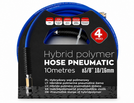 4PRO - Hibridinė polimerinė oro žarna su jungtimis PU (3/8, 10x16 mm, 10 m) 4PROH3810