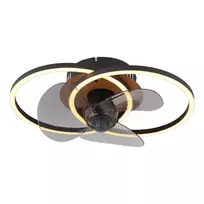 LED šviestuvas-ventiliatorius GLOBO KAREN, 25+24W CCT 2700-6500K, 2800lm 28x42cm, su pultu