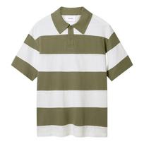 Polo marškiniai trumpos rank. vyrams, Žalia, Striped polo t-shirt