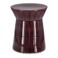 Bordo spalvos iš keramikos apvalios formos kavos staliukas ø 38 cm Abbes – Bizzotto