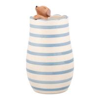 Baltos spalvos iš dolomito vaza (aukštis 18,5 cm) Peeking Sausage Dog – Sass & Belle