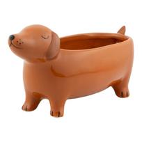 Iš keramikos gėlių vazono dangtelis Sausage Dog – Sass & Belle