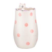 Baltos spalvos iš dolomito vaza (aukštis 18 cm) Peeking Cat – Sass & Belle