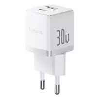 Baseus Palm travel charger | 30W | PD, QC | USB-C, USB-A | white