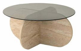 Kavos staliukas Kalune Design Bubble, medžio sp./pilka sp., 75 cm x 75 cm x 35 cm