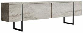 Televizoriaus spintelė Kalune Design Luxe, juoda sp./travertine sp., 30 cm x 180 cm x 50 cm