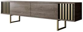 Televizoriaus spintelė Kalune Design Gold Line, aukso sp./riešuto sp., 30 cm x 180 cm x 48 cm