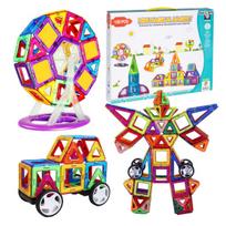 Magnetinės plytos su neodimio plokštelėmis 128 el rinkinys vaikams Click4Toys įvairiaspalvis
