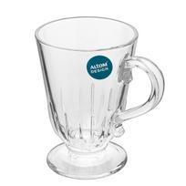 Elegantiškas stiklinis latte puodelis ant kojos 320ml 1vnt Siena