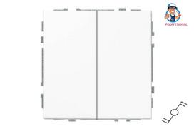 Perjungiklis LIREGUS MODERN, 2klav., mat. baltos spalvos