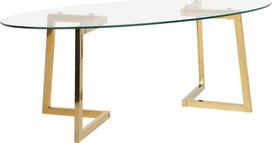 Kavos staliukas Beliani Fresno, skaidri sp./aukso sp., 60 cm x 120 cm x 45 cm
