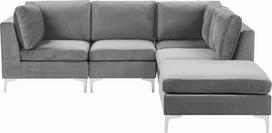Modulinė sofa, su pufu Beliani Evja, pilka sp., dešininė, 235 x 150 cm x 84 cm