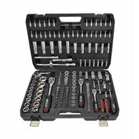 AW39216BLIP AWTOOLS Black Line 1/4", 3/8" ir 1/2" galvučių bei įrankių rinkinys su tarškutėmis, 216 vnt.