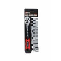 AW39013IP AWTOOLS 1/2" galvučių ir įrankių rinkinys su tarškute ant plastikinio laikiklio, 12 vnt. (10–24 mm)