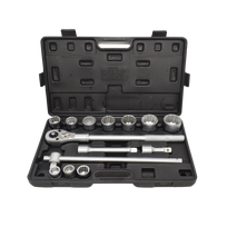 AW39015IP AWTOOLS 3/4" dvylikabriaunių (12PT) galvučių ir įrankių rinknys su tarškute, 14 vnt. (22–50 mm)