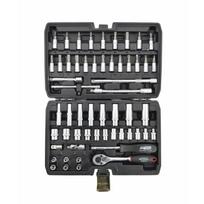 AW39056BLIP AWTOOLS įrankių, galvučių ir terkšlės rinkinys 1/4", 56 dalių, Black Line