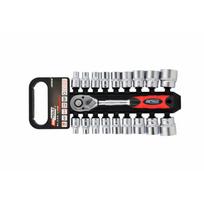 AW39019IP AWTOOLS galvučių ir terkšlės rinkinys 1/2", 8–32 mm, su TPR rankena, 19 dalių, Black Line