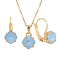 Papuošalų rinkinys moterims DiamondSky "Magical Square (Sky Ignite)" su Swarovski kristalais