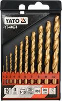 Metalo grąžtų rinkinys Yato YT-44674, plienui/nerūdijantysis plienas, hss-tin, cilindrinis, 1-10 mm x 13.3 cm