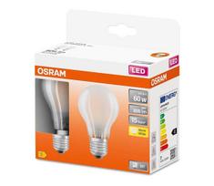 KOMPLEKTAS 2x LED elektros lemputė A60 E27/6,5W/230V 2700K - Osram