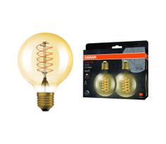 Rinkinys 2 vnt. pritemdomų LED lempučių VINTAGE FILAMENT E27/4,8W/230V 2200K - Osram