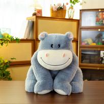 Cute cute hippo doll plush toy bedroom soothing sleep throw pillow doll rag doll birthday gift 27cm（0.41kg） pilka spalva