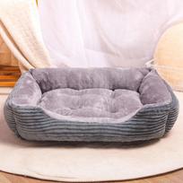 Stačiakampis šuns lova miegmaišis Veislys Katė Šuniukas Sofa Sofa Naminių gyvūnėlių namas Žiemos šiltos lovos pagalvėlė S 50x38cm pilka