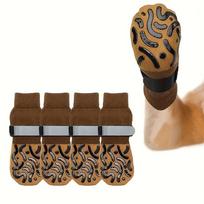 4-Pack of Non-Slip Dog Socks Prevent Licking Biting of Hard Wooden Floors Strong Protection Double-Sided Anti-Slip Dog Socks XS（old） geltona