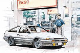 Aoshima Bunka Kyozai Rakupura Snap Kit Initial D AE86 Scale Plastic Model Kit Co., Ltd. (AOSHIMA) No. CM-1 Takumi's 1/32 Pre-colored balta