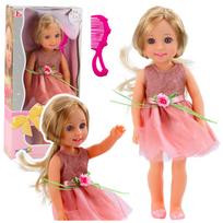 „Lala Pink Dress 38“ – lėlė su šukomis ir rožine suknele, 38 cm