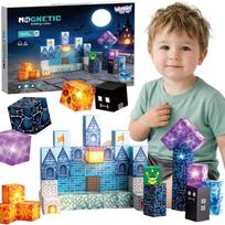 WOOPIE LED magnetiniai kubai su pikselių pasaulio grafika, 3+