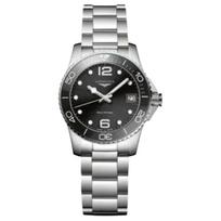 LONGINES Concas Diving Series Quartz Movement 300 Meters Waterproof Women's 32mm Black Dial Stainless Steel Case Stainless Steel Strap L3.370.4.56.6 juoda