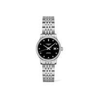 LONGINES automatic mechanical movement 30 meters waterproof women's watch Swiss watch 30mm black dial stainless steel strap L2.321.0.57.6 juoda